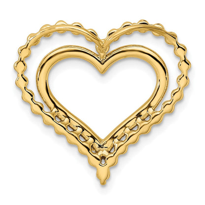 14K Gelbgold 0,5 ct. Laborgezüchteter Diamant VS/SI+ G+ Doppelherz-Ketten-Gleitanhänger