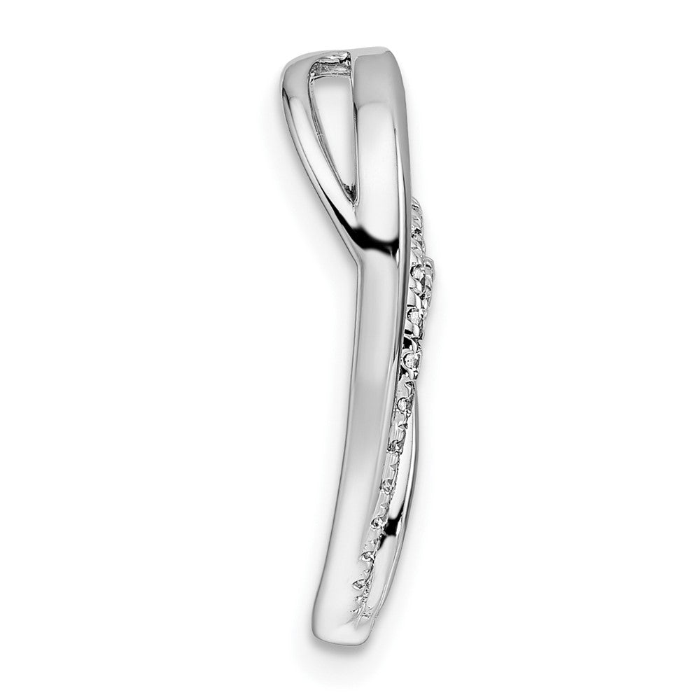 14K Weißgold Wirbel-Herz-Ketten-Gleitanhänger mit 0,25 ct. im Labor gezüchtetem Diamanten VS/SI+ G+