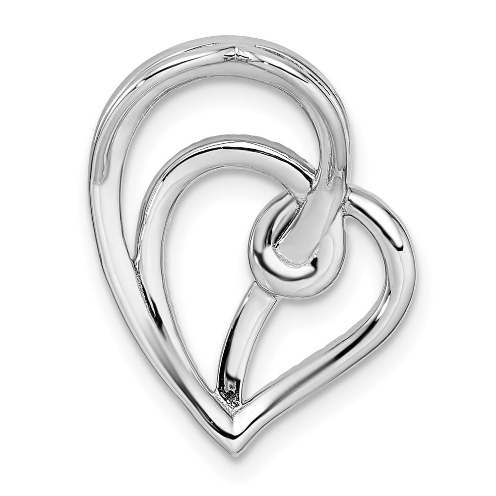 14K Weißgold Wirbel-Herz-Ketten-Gleitanhänger mit 0,25 ct. im Labor gezüchtetem Diamanten VS/SI+ G+