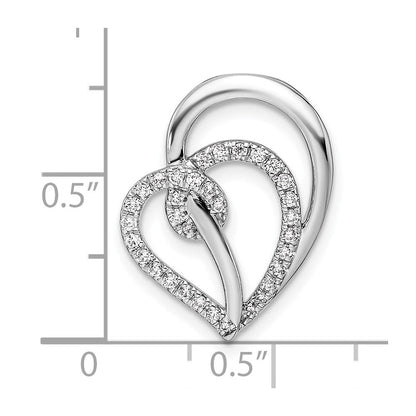 14K Weißgold Wirbel-Herz-Ketten-Gleitanhänger mit 0,25 ct. im Labor gezüchtetem Diamanten VS/SI+ G+