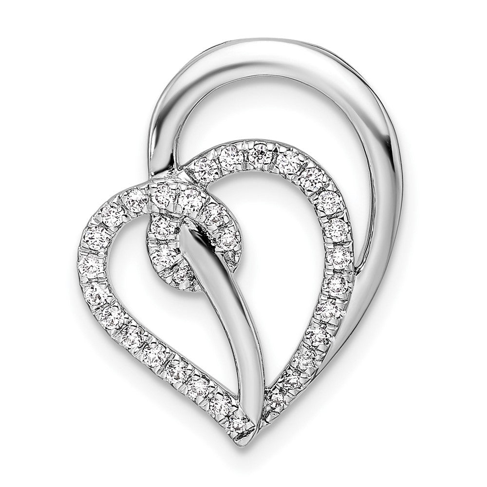 14K Weißgold Wirbel-Herz-Ketten-Gleitanhänger mit 0,25 ct. im Labor gezüchtetem Diamanten VS/SI+ G+