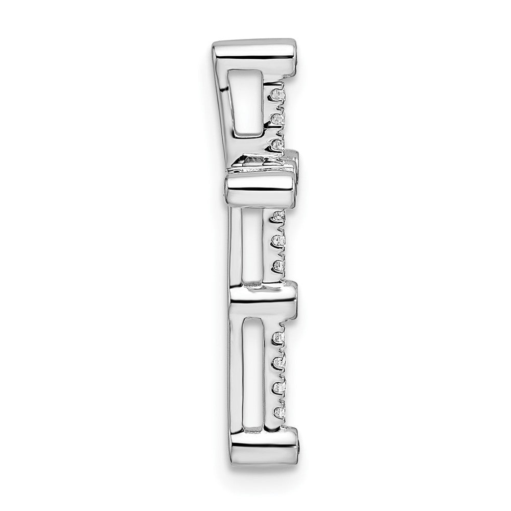 14K Weißgold 0,2 ct. Labordiamant VS/SI+ G+ Kreuz-Ketten-Gleitanhänger