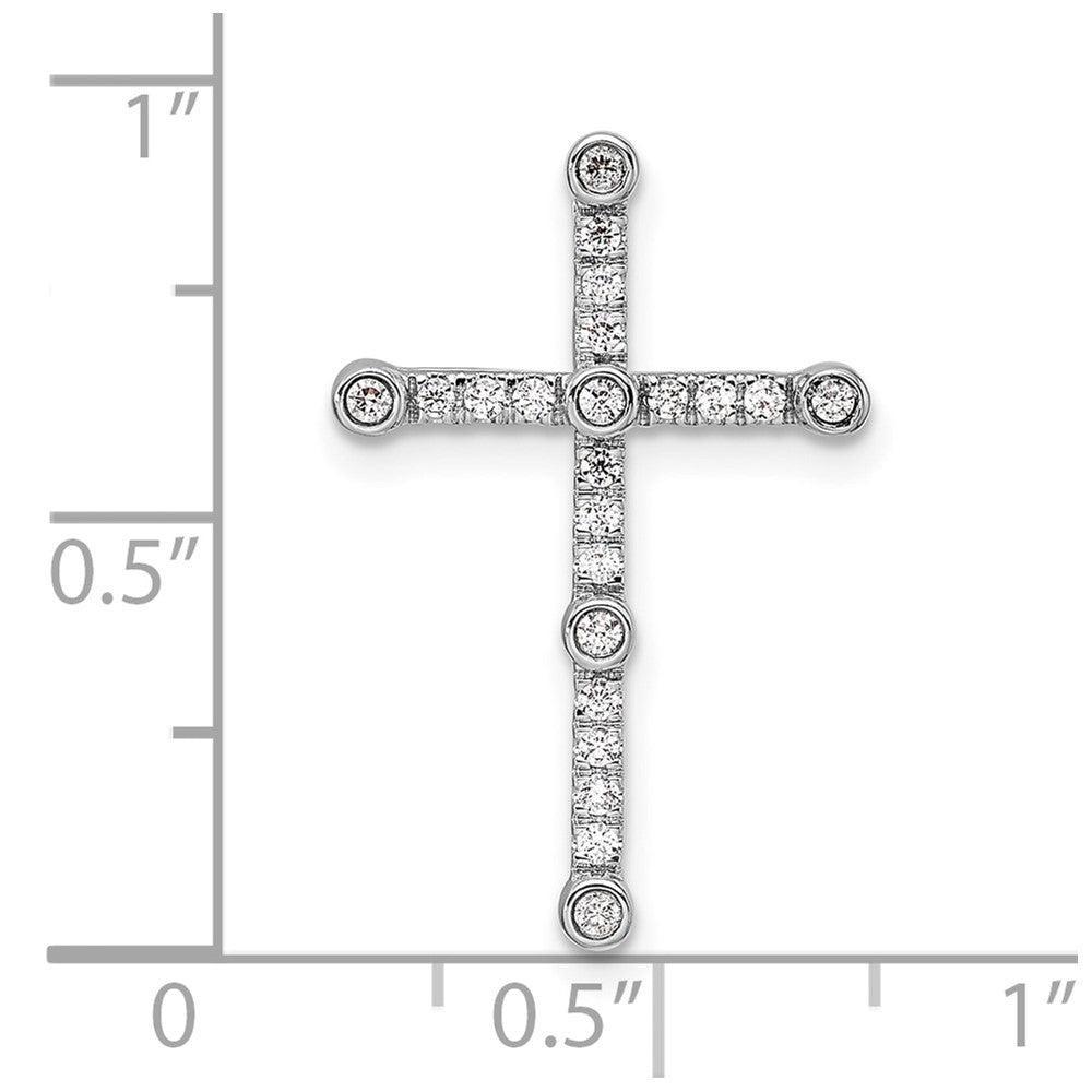 14K Weißgold 0,2 ct. Labordiamant VS/SI+ G+ Kreuz-Ketten-Gleitanhänger