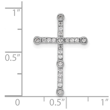 14K Weißgold 0,2 ct. Labordiamant VS/SI+ G+ Kreuz-Ketten-Gleitanhänger