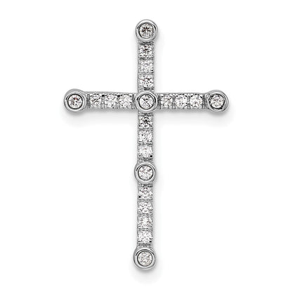 14K Weißgold 0,2 ct. Labordiamant VS/SI+ G+ Kreuz-Ketten-Gleitanhänger