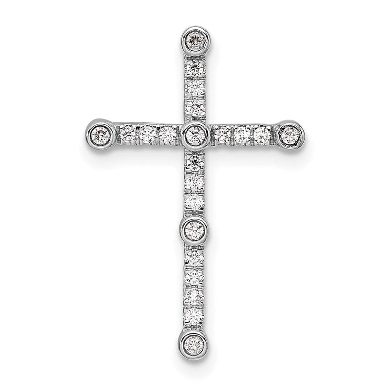 14K Weißgold 0,2 ct. Labordiamant VS/SI+ G+ Kreuz-Ketten-Gleitanhänger