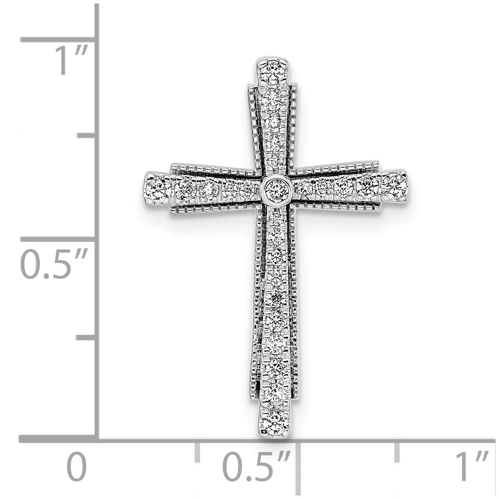 14 K Weißgold Kreuz-Gleitanhänger mit 0,25 ct. Labor-Diamant VS/SI+ G+