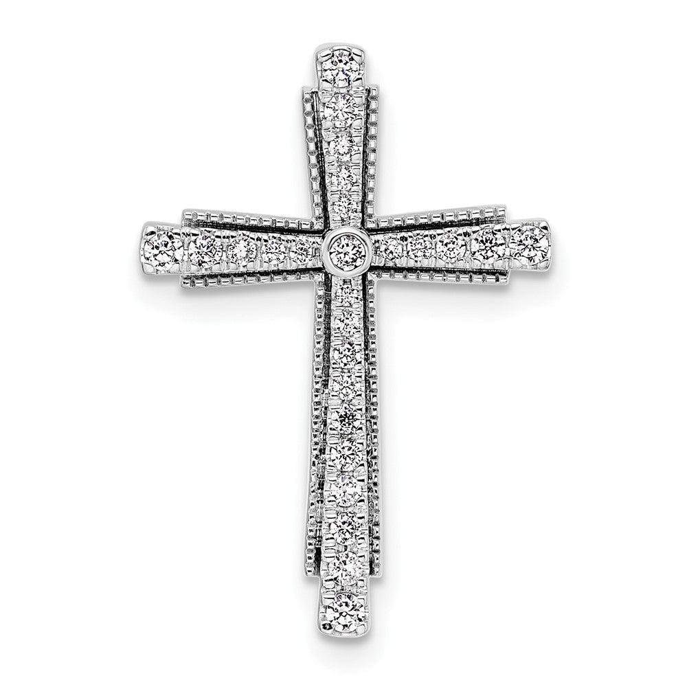 14 K Weißgold Kreuz-Gleitanhänger mit 0,25 ct. Labor-Diamant VS/SI+ G+