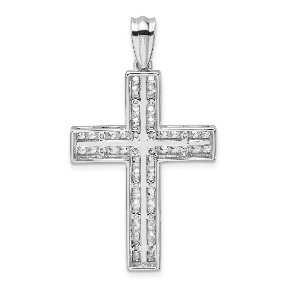 14 Karat Weißgold Doppelkreuz-Anhänger mit 1 ct. laborgezüchtetem Diamant VS/SI+ G+