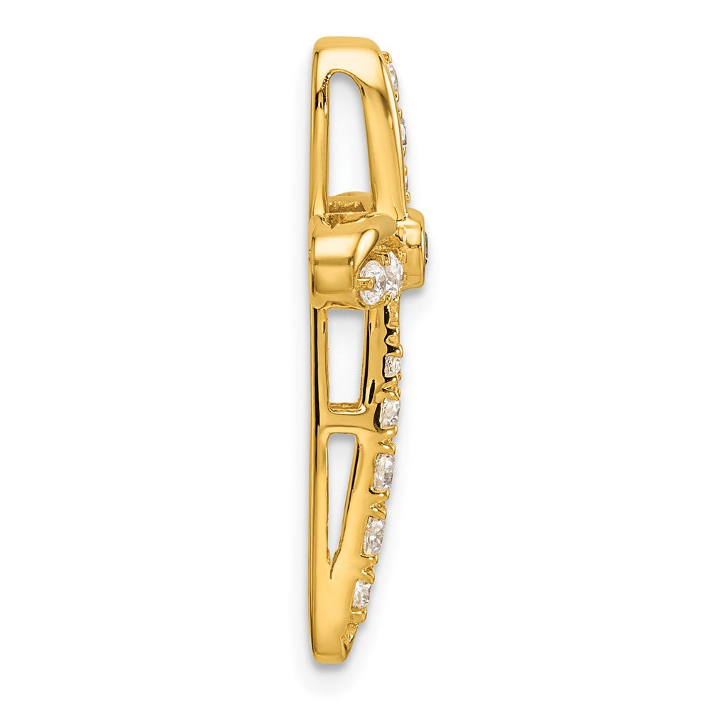 14K Gelbgold Kreuz-Gleitanhänger mit 0,375 ct. Laborgezüchtetem Diamant VS/SI+ G+