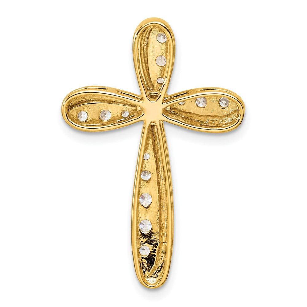 14K Gelbgold Kreuz-Gleitanhänger mit 0,75 ct. laborgezüchtetem Diamant VS/SI+ G+