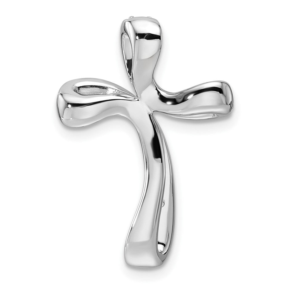 14K Weißgold Kreuz-Ketten-Gleitanhänger mit 0,33 ct. Labordiamant VS/SI+ G+