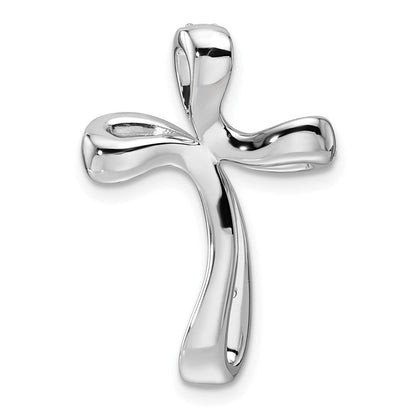 14K Weißgold Kreuz-Ketten-Gleitanhänger mit 0,33 ct. Labordiamant VS/SI+ G+