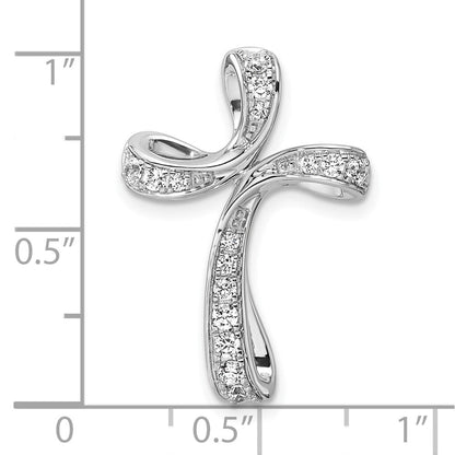 14K Weißgold Kreuz-Ketten-Gleitanhänger mit 0,33 ct. Labordiamant VS/SI+ G+