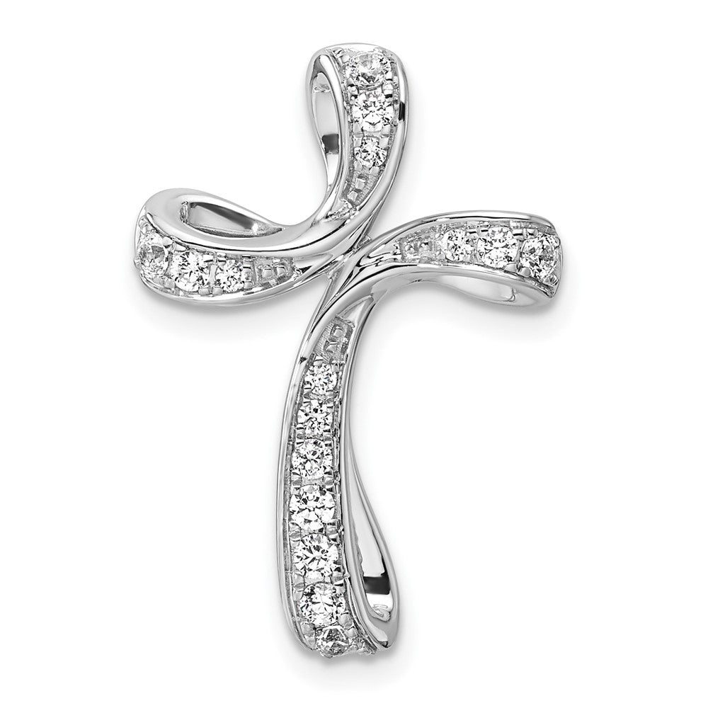 14K Weißgold Kreuz-Ketten-Gleitanhänger mit 0,33 ct. Labordiamant VS/SI+ G+