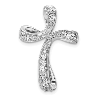14K Weißgold Kreuz-Gleitanhänger mit 0,625 ct. im Labor gezüchteten Diamanten VS/SI+ G+ für Kette
