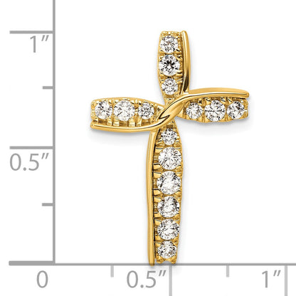 14K Gelbgold 0,5 ct. Laborgezüchteter Diamant VS/SI+ G+ Ketten-Gleitanhänger