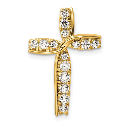 14K Gelbgold 0,5 ct. Laborgezüchteter Diamant VS/SI+ G+ Ketten-Gleitanhänger