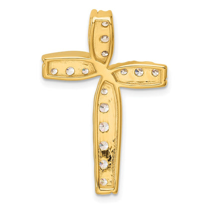 14K Gelbgold 1 ct. Laborgezüchteter Diamant VS/SI+ G+ Ketten-Gleitanhänger