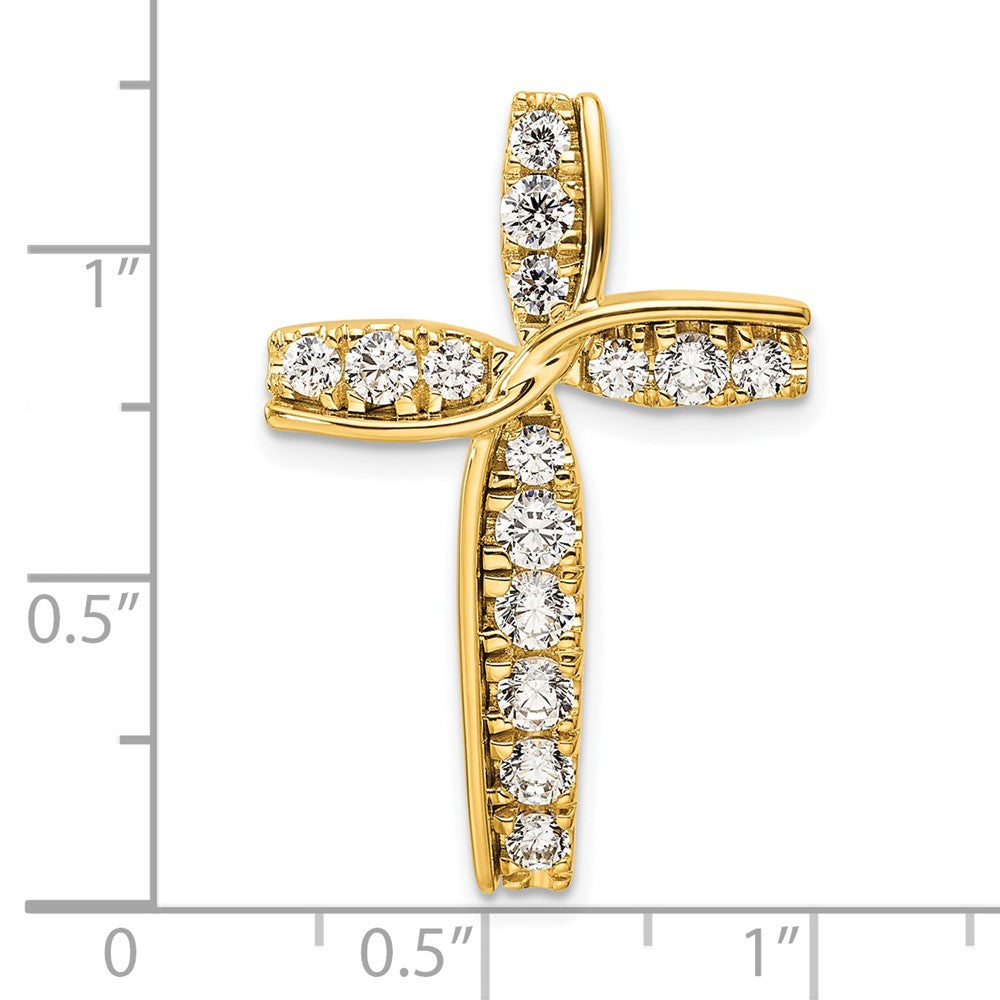 14K Gelbgold 1 ct. Laborgezüchteter Diamant VS/SI+ G+ Ketten-Gleitanhänger