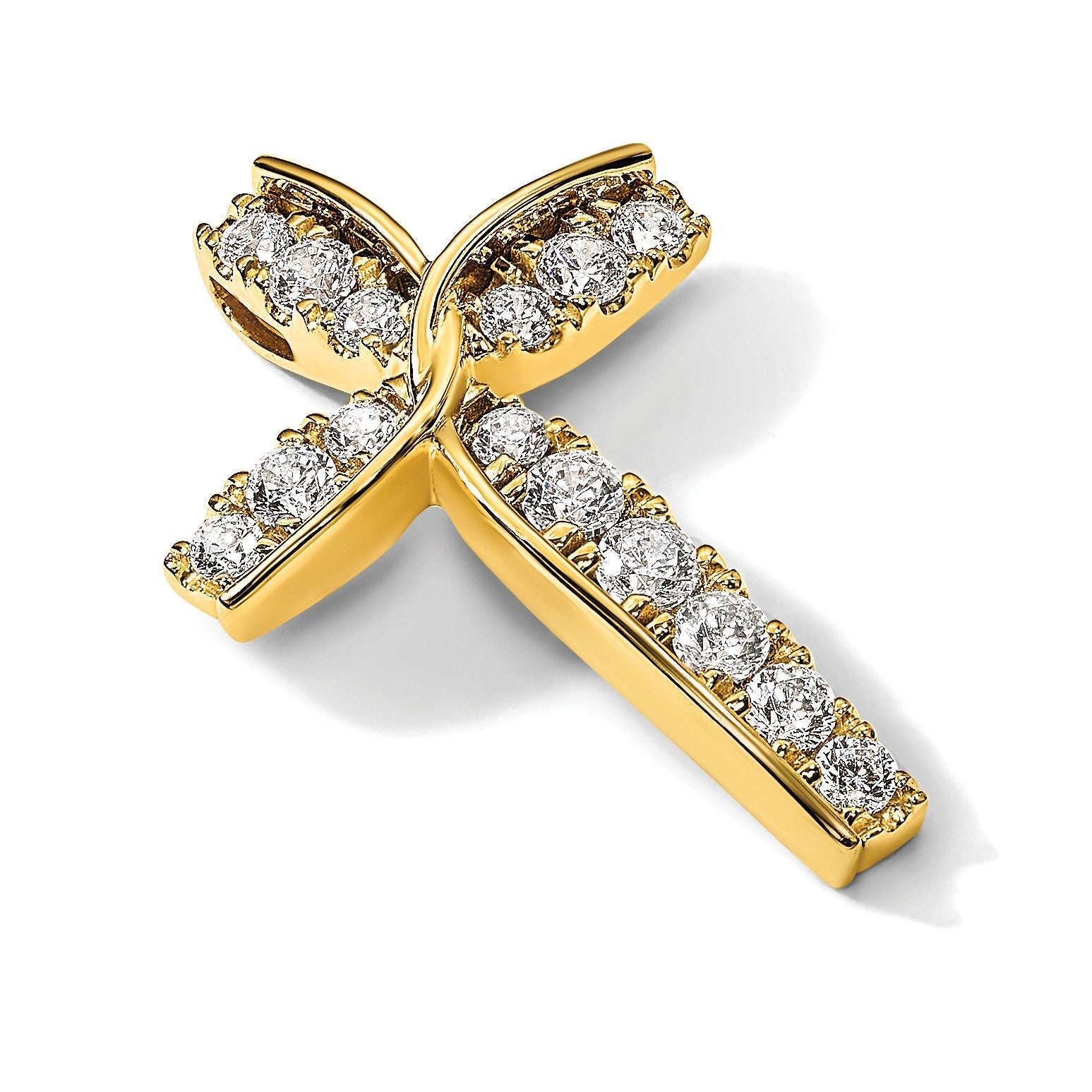14K Gelbgold 1 ct. Laborgezüchteter Diamant VS/SI+ G+ Ketten-Gleitanhänger