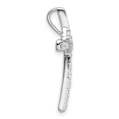 14K Weißgold Gleitanhänger für Kette mit 0,5 ct. Labor gezüchteten Diamanten VS/SI+ G+