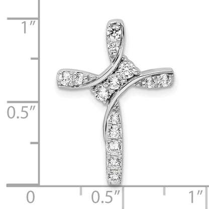 14K Weißgold Gleitanhänger für Kette mit 0,5 ct. Labor gezüchteten Diamanten VS/SI+ G+