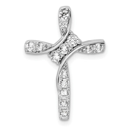 14K Weißgold Gleitanhänger für Kette mit 0,5 ct. Labor gezüchteten Diamanten VS/SI+ G+