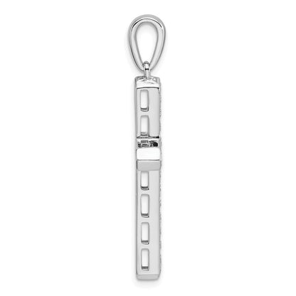 14K Weißgold-Kreuzanhänger mit 0,75 ct. laborgezüchtetem Diamant VS/SI+ G+