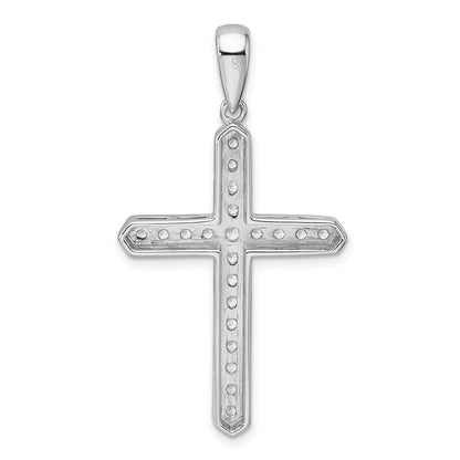 14K Weißgold-Kreuzanhänger mit 0,75 ct. laborgezüchtetem Diamant VS/SI+ G+