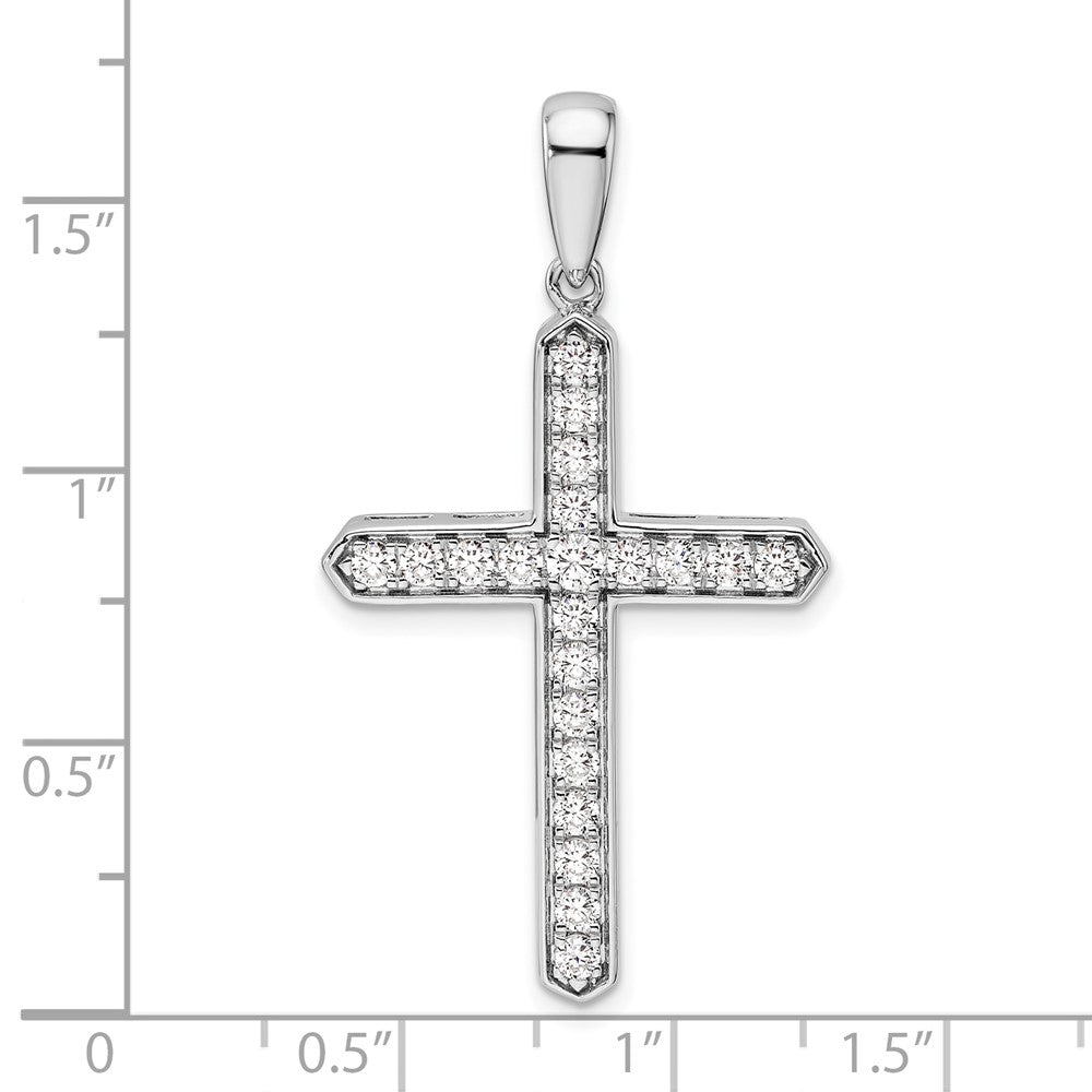 14K Weißgold-Kreuzanhänger mit 0,75 ct. laborgezüchtetem Diamant VS/SI+ G+