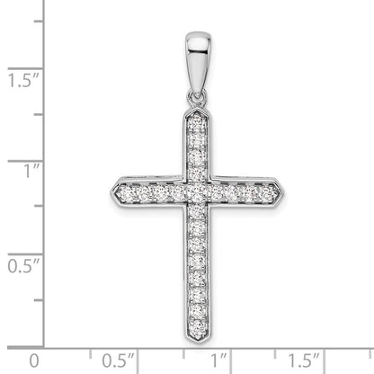 14K Weißgold-Kreuzanhänger mit 0,75 ct. laborgezüchtetem Diamant VS/SI+ G+
