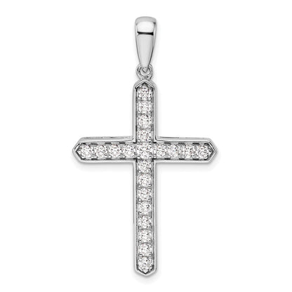 14K Weißgold-Kreuzanhänger mit 0,75 ct. laborgezüchtetem Diamant VS/SI+ G+