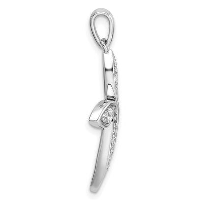 14K Weißgold Kreuzanhänger mit 0,33 ct. im Labor gezüchtetem Diamant, VS/SI+ G+