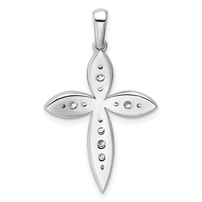 14K Weißgold Kreuzanhänger mit 0,33 ct. im Labor gezüchtetem Diamant, VS/SI+ G+