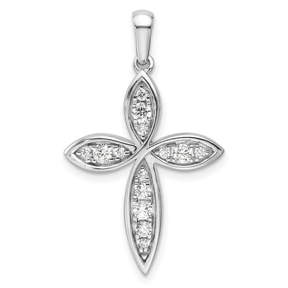 14K Weißgold Kreuzanhänger mit 0,33 ct. im Labor gezüchtetem Diamant, VS/SI+ G+