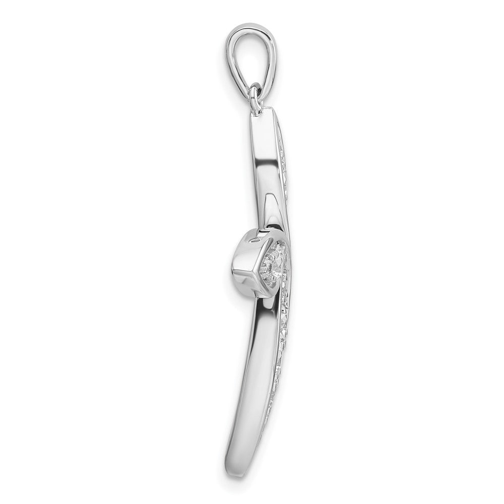 14K Weißgold 0,75 ct. im Labor gezüchteter Diamant VS/SI+ G+ Kreuzanhänger