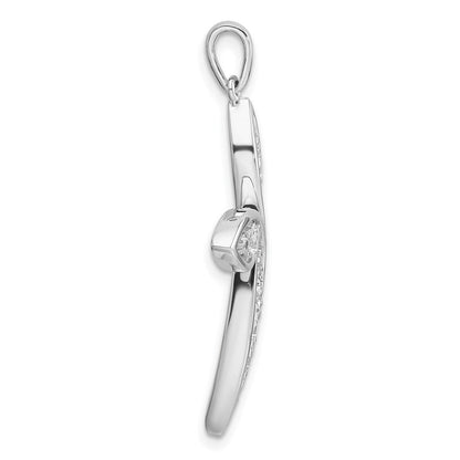 14K Weißgold 0,75 ct. im Labor gezüchteter Diamant VS/SI+ G+ Kreuzanhänger