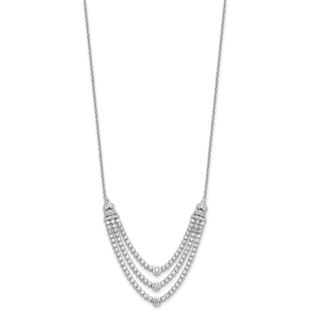 14K Weißgold 2 3/4 Ct. Im Labor Gezüchtet Diamant Vs/si+ G+ 18 Zoll Dreifach Layer Halskette