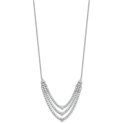 14K Weißgold 2 3/4 Ct. Im Labor Gezüchtet Diamant Vs/si+ G+ 18 Zoll Dreifach Layer Halskette
