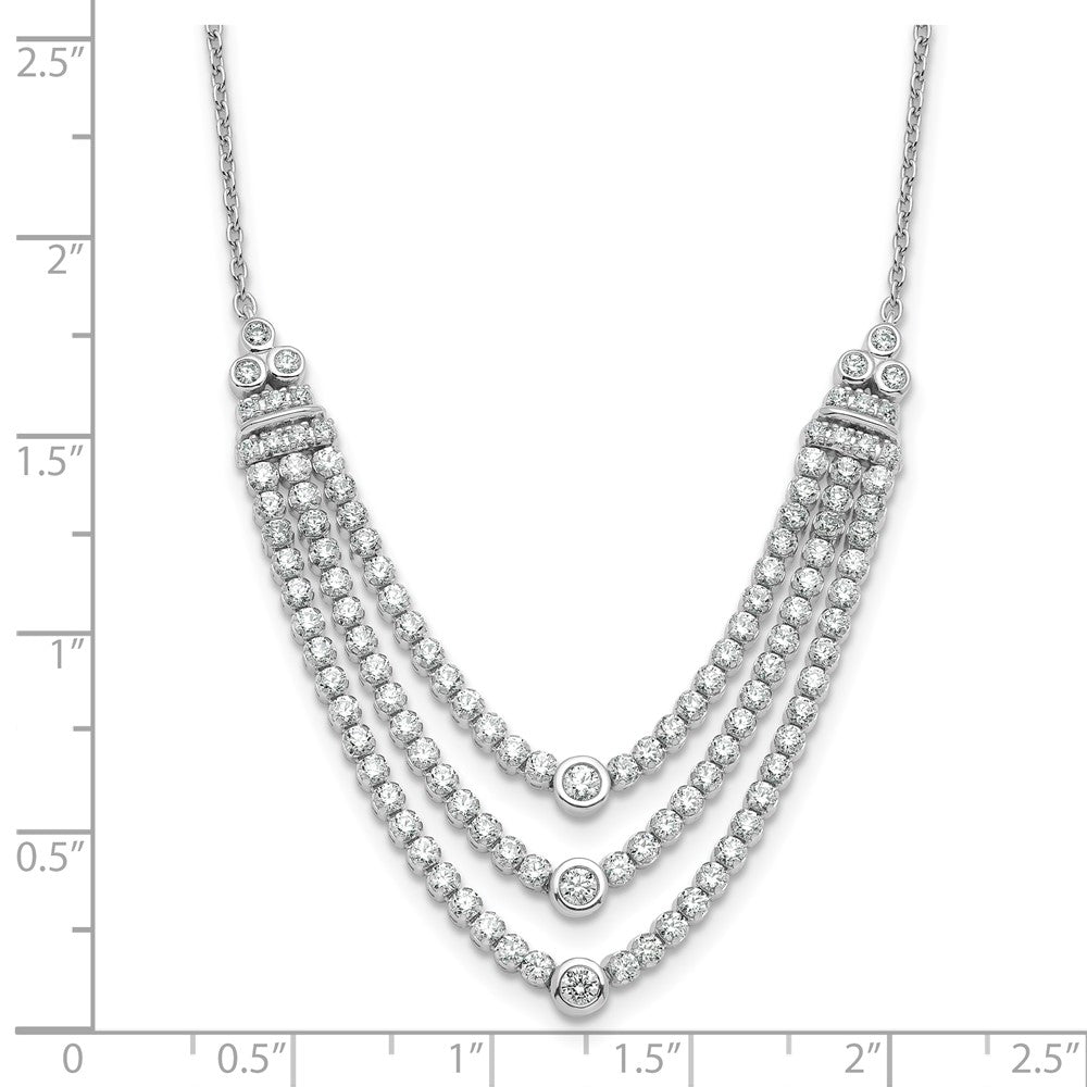 14K Weißgold 2 3/4 Ct. Im Labor Gezüchtet Diamant Vs/si+ G+ 18 Zoll Dreifach Layer Halskette