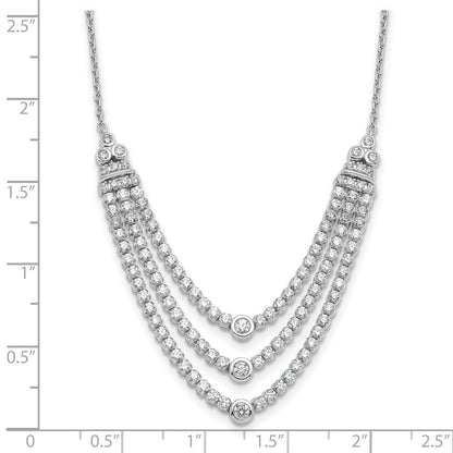 14K Weißgold 2 3/4 Ct. Im Labor Gezüchtet Diamant Vs/si+ G+ 18 Zoll Dreifach Layer Halskette
