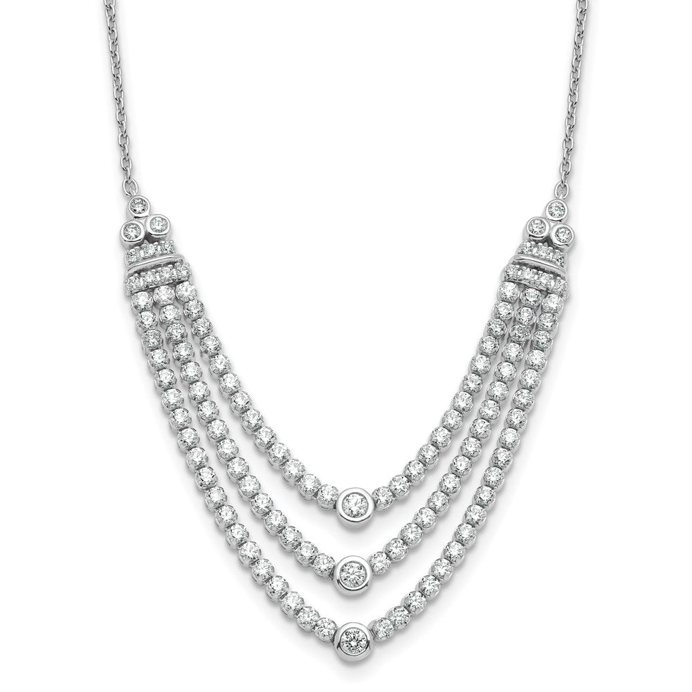 14K Weißgold 2 3/4 Ct. Im Labor Gezüchtet Diamant Vs/si+ G+ 18 Zoll Dreifach Layer Halskette