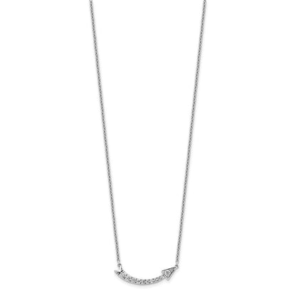 14K Weißgold 3/8 Ct. Im Labor Gezüchtet Diamant Vs/si 16 Zoll Pfeil Halskette