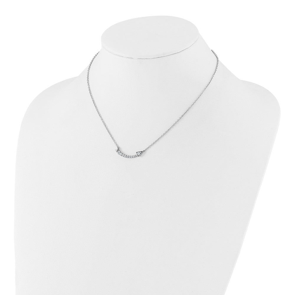 14K Weißgold 3/8 Ct. Im Labor Gezüchtet Diamant Vs/si 16 Zoll Pfeil Halskette