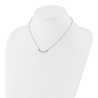 14K Weißgold 3/8 Ct. Im Labor Gezüchtet Diamant Vs/si 16 Zoll Pfeil Halskette