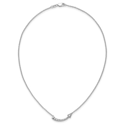 14K Weißgold 3/8 Ct. Im Labor Gezüchtet Diamant Vs/si 16 Zoll Pfeil Halskette