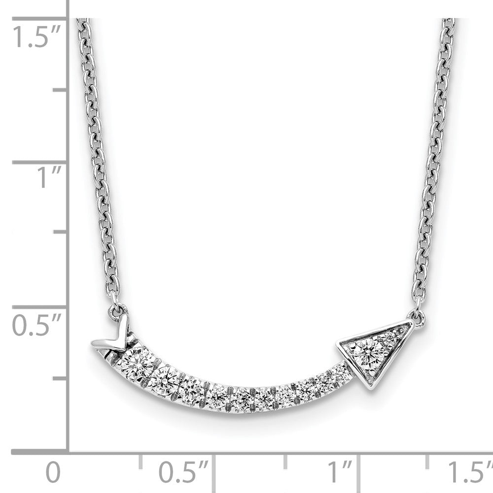 14K Weißgold 3/8 Ct. Im Labor Gezüchtet Diamant Vs/si 16 Zoll Pfeil Halskette