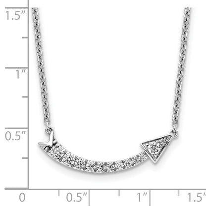 14K Weißgold 3/8 Ct. Im Labor Gezüchtet Diamant Vs/si 16 Zoll Pfeil Halskette