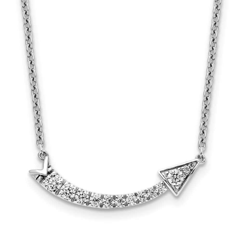 14K Weißgold 3/8 Ct. Im Labor Gezüchtet Diamant Vs/si 16 Zoll Pfeil Halskette